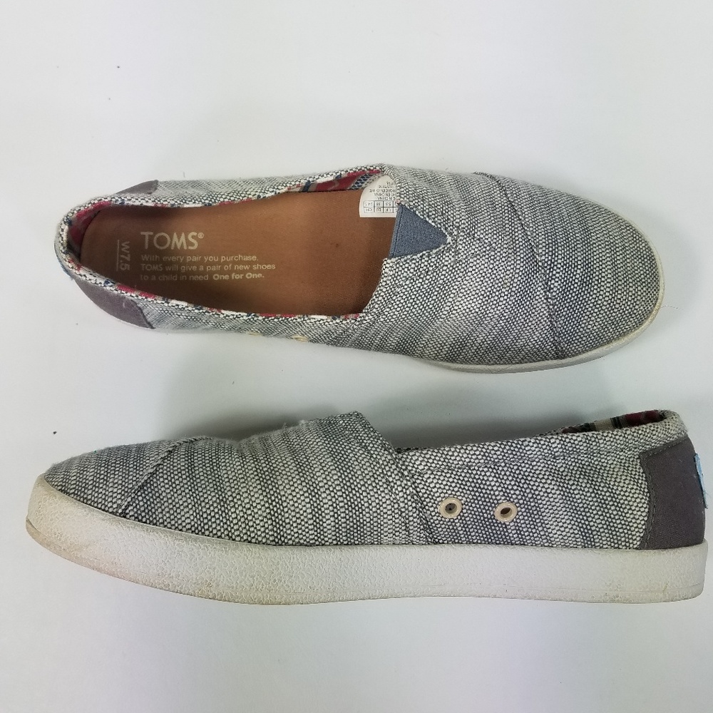 Toms Womens W 7.5 Gray Grey Slip-On Shoes